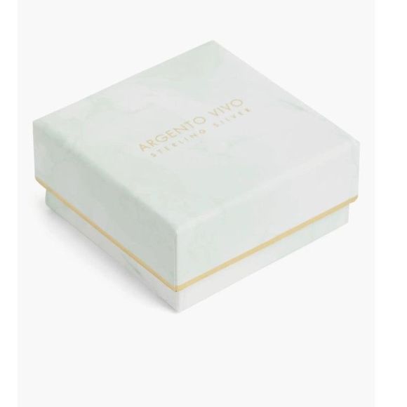 NWT Argento Vivo Sterling Silver CZ Embellished Disc Pendant Necklace - Picture 2 of 5